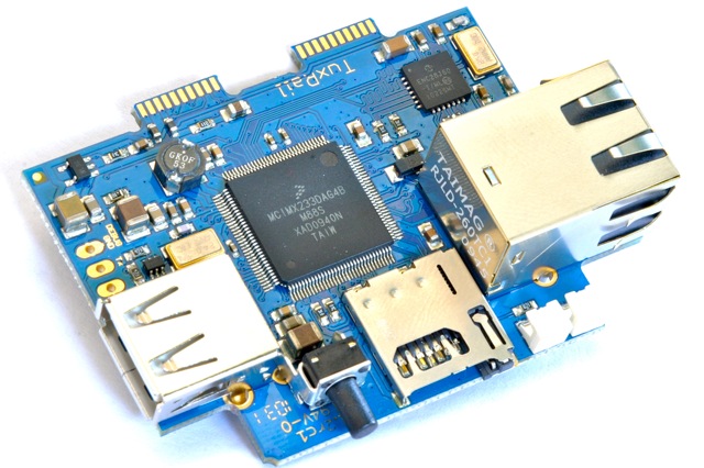 TuxRail board, blue revision, seen from above