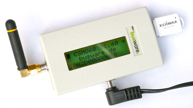miniature 450MHz Linux system with 868MHz radio interface