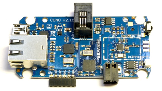 CUNO V2.1 board with the 868 MHz radio module