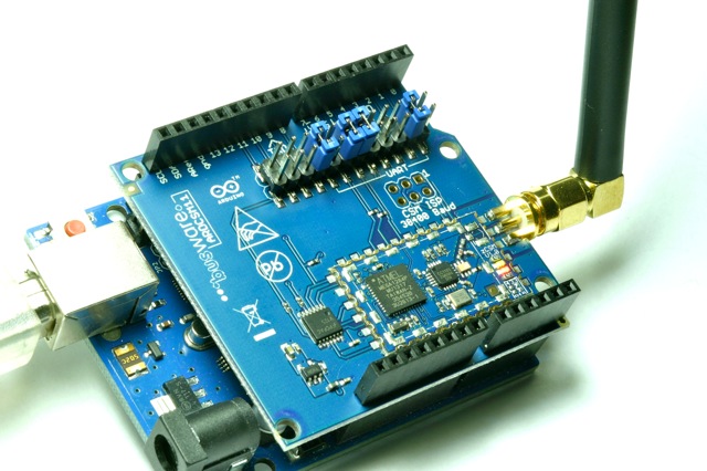 mounted shield with RP-SMA socket and antenna