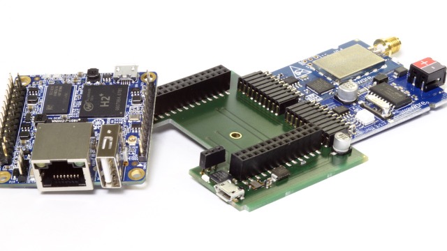 Orange Pi Zero is connected with several pinheaders