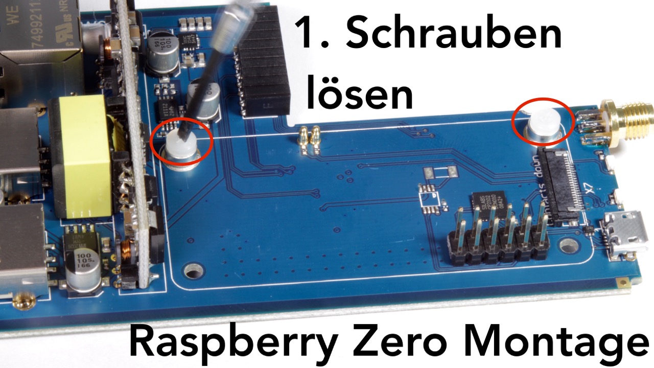 Raspberry Zero assembly, step 1: undo the screws